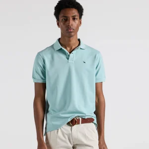 New polo cotton lavado turquesa
