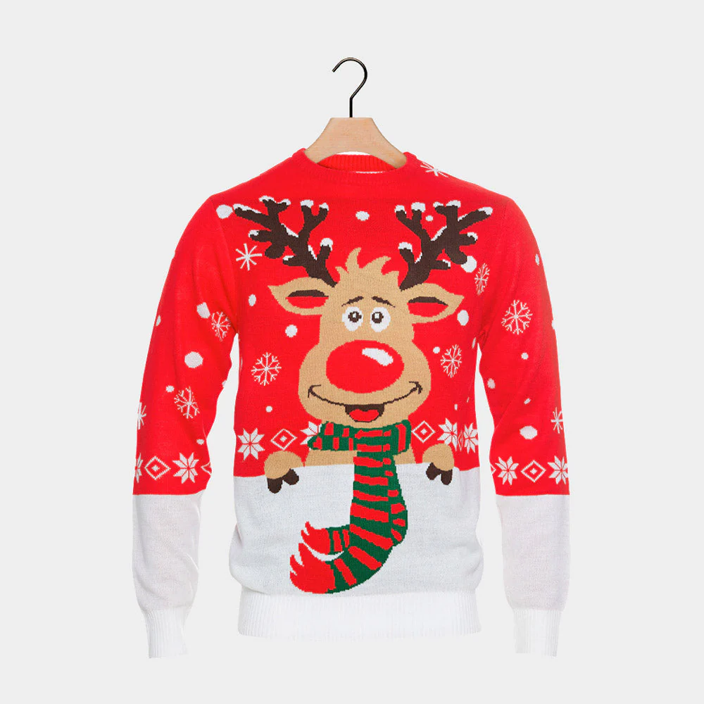 Suéter de Navidad para Hombre Reno con Bufanda - Imagen 7