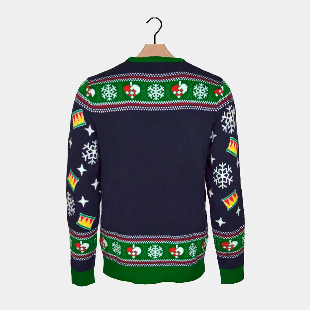 Suéter de Navidad con Luces LED para Mujer Azul con Árbol Navidad - Imagen 8