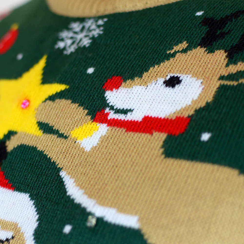 Suéter de Navidad con Luces LED para Hombre Papá Noel hecho un Lío - Imagen 6