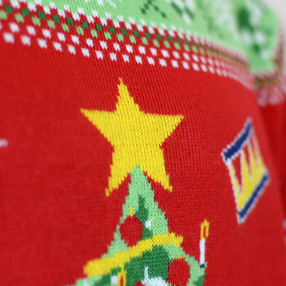 Suéter de Navidad con Luces LED para Mujer Rojo con Árbol Navidad - Imagen 4