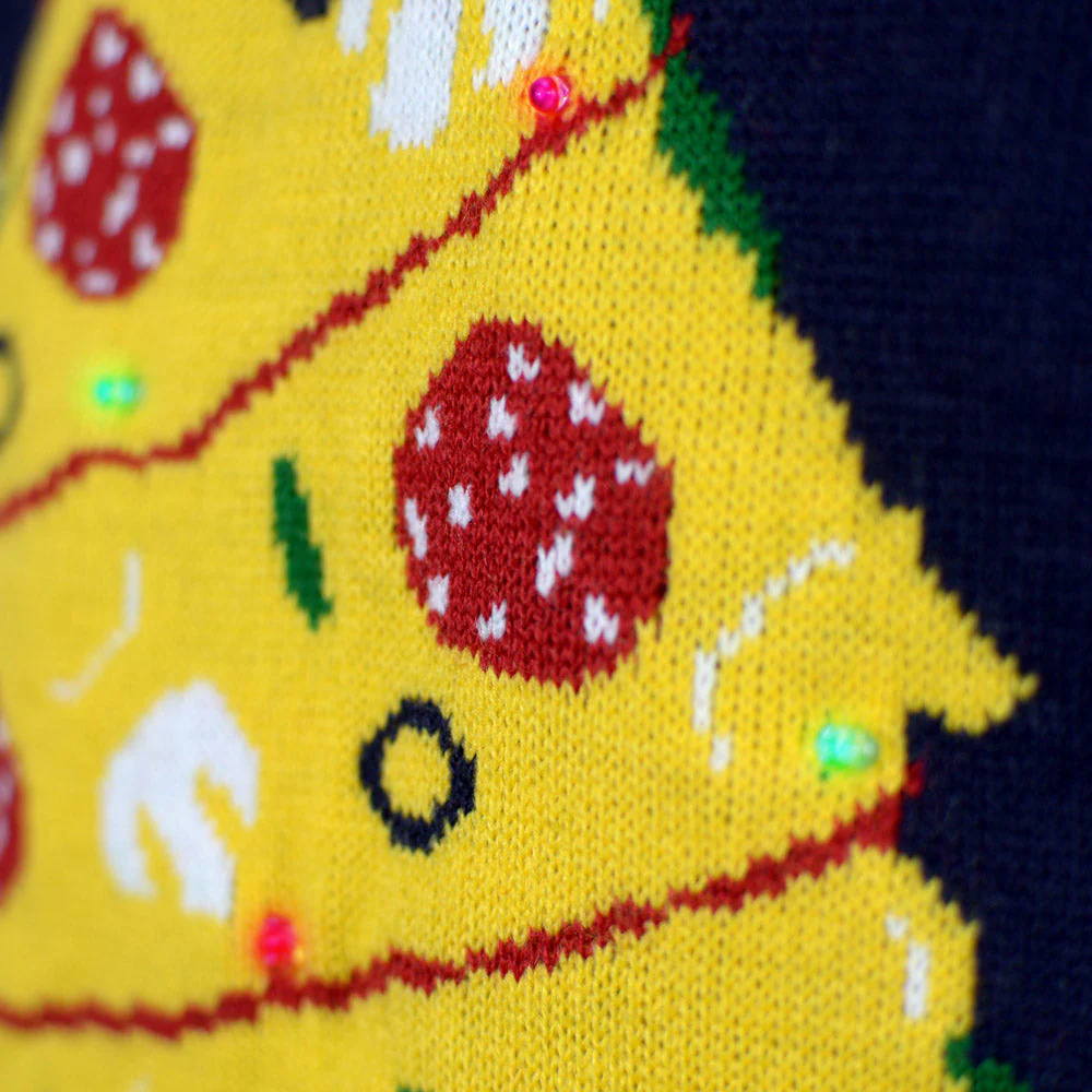 Suéter de Navidad con Luces LED Parejas Christmas Food - Imagen 5