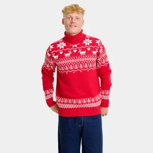 Suéter de Navidad de cuello alto para Hombre Greenlandish Algodón Orgánico