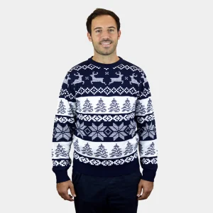Suéter de Navidad para Hombre Azul Polo Norte