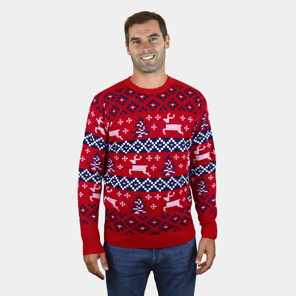 Suéter de Navidad para Hombre Rojo Canadá