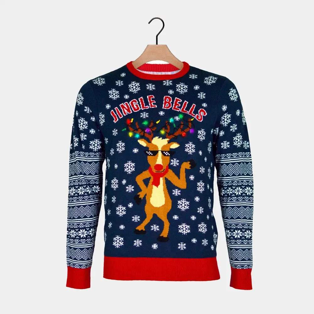Suéter de Navidad con Luces LED Parejas Jingle Bells - Imagen 7