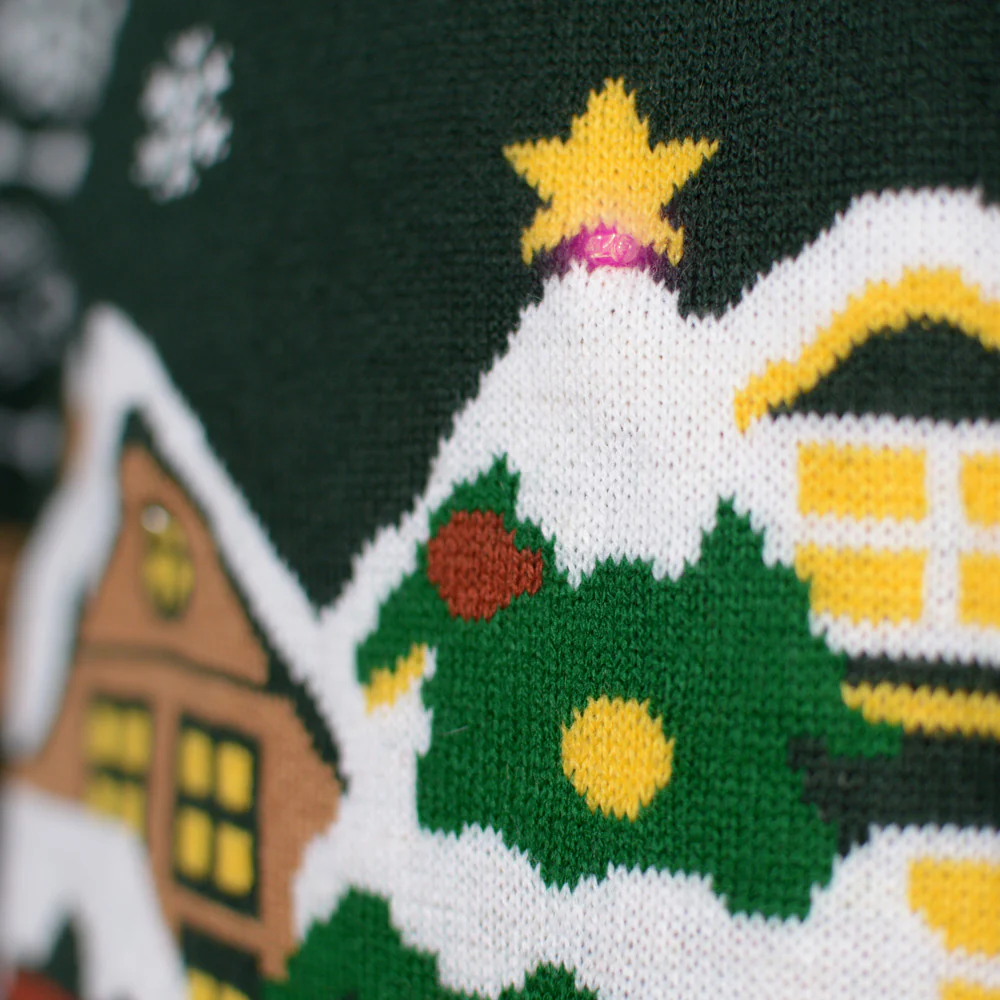 Suéter de Navidad con Luces LED para Hombre Santa is Coming to Town - Imagen 4