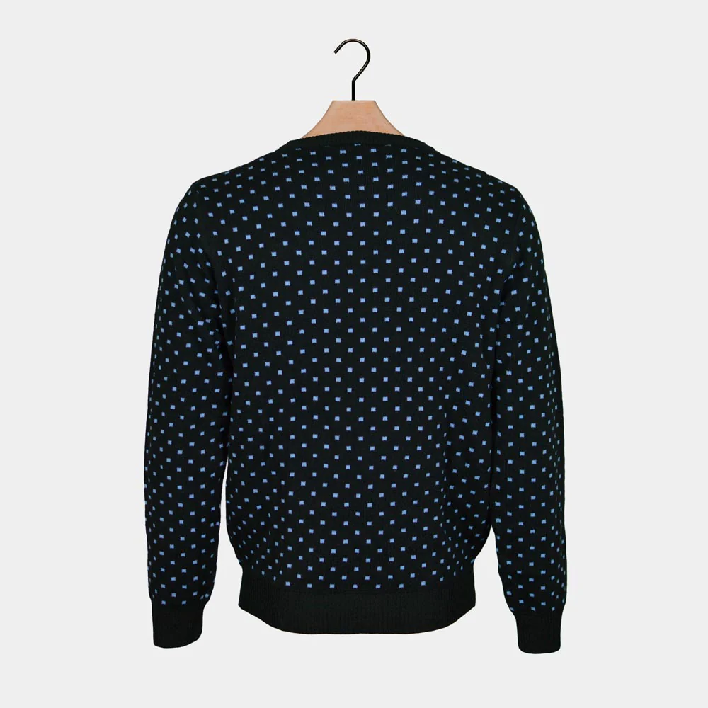 Suéter de Navidad para Hombre Azul Reno Rodolfo con Nariz Roja en 3D - Imagen 7