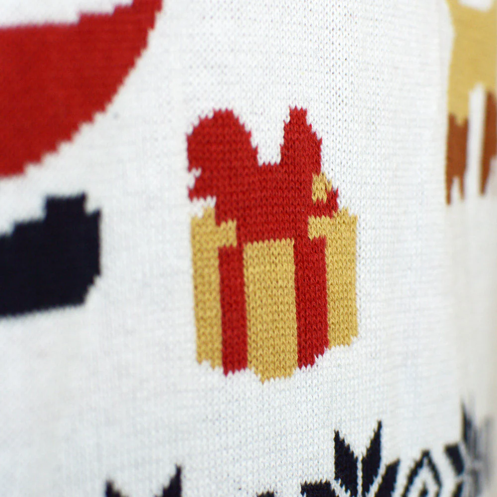 Suéter de Navidad para Mujer Azul Papá Noel y Reno Rudolph - Imagen 5