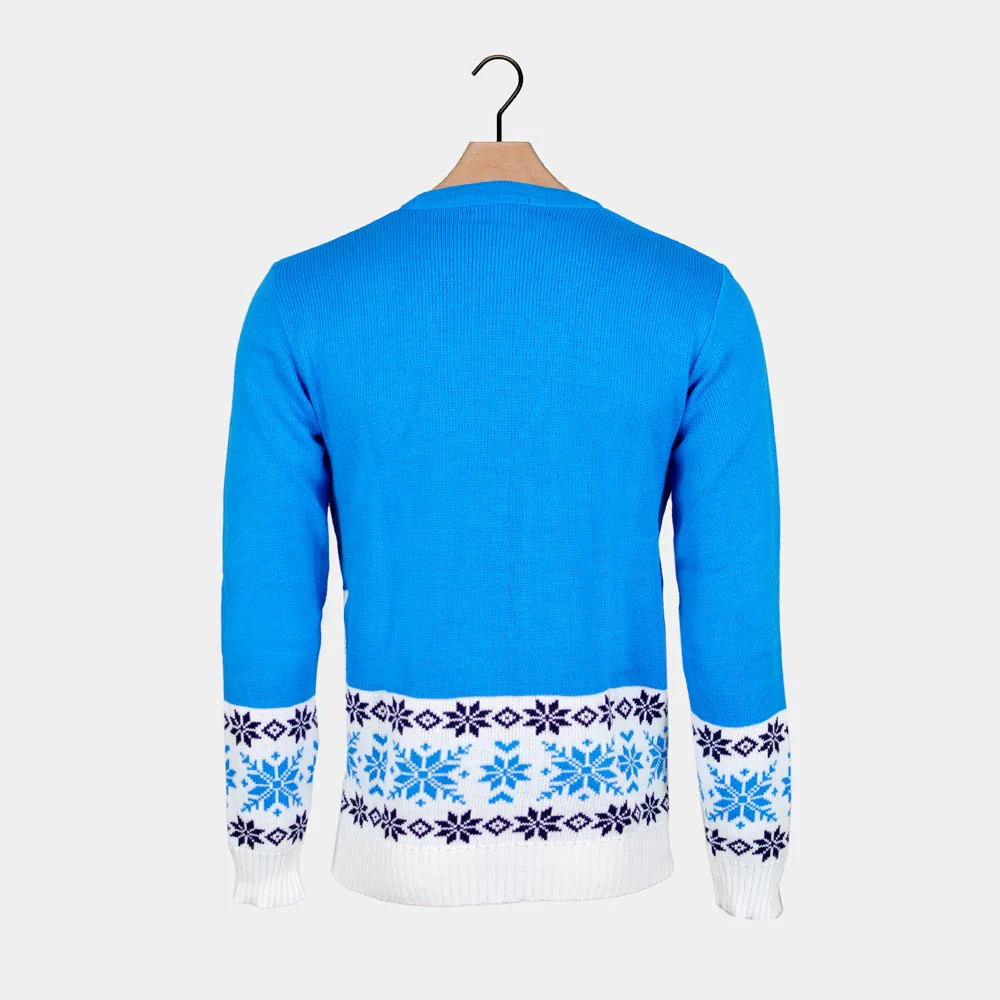 Suéter de Navidad para Mujer Azul con Reno Patinando - Imagen 5