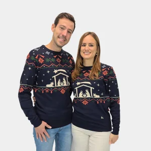 Suéter de Navidad Parejas Portal de Belén