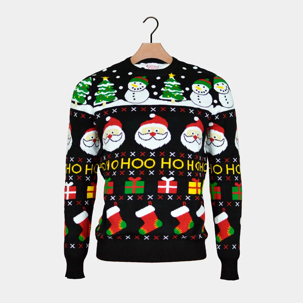 Suéter de Navidad para Hombre Santa, Regalos y Muñecos Algodón Orgánico - Imagen 7